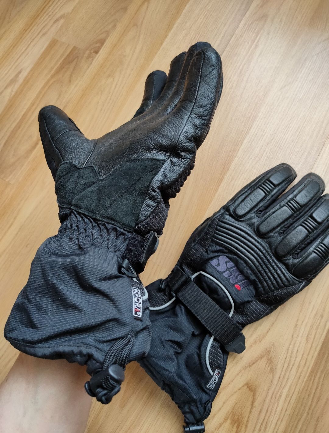 Genuine Leather Motorcycle gloves IXS Hipora Leather Outdoor Mountain Gloves Size ONE SIZE - 5 Thumbnail