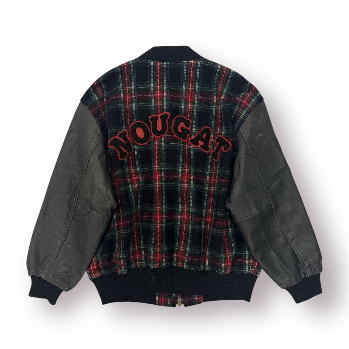 Leather 🔥 Nougat SUGAR Co. LTD Wool Zipper Bomber Leather Sleeve Jac Size US M / EU 48-50 / 2 - 14 Thumbnail