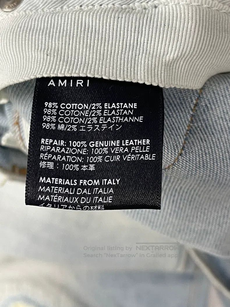 Amiri Amiri White leather patched denim jeans Size US 31 - 8 Thumbnail