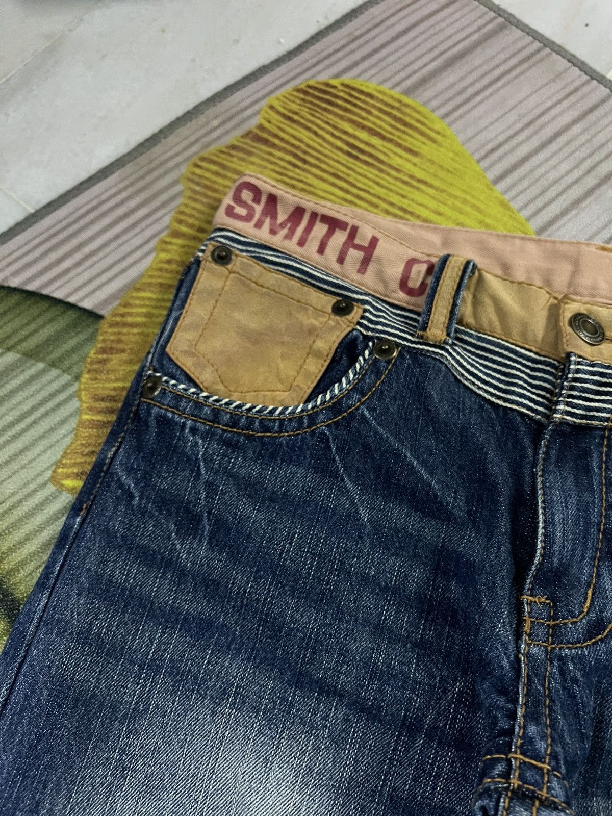 Japanese Brand 💥Smith Cooper Distress Patchwork Japanese Jean Size US 31 - 11 Thumbnail