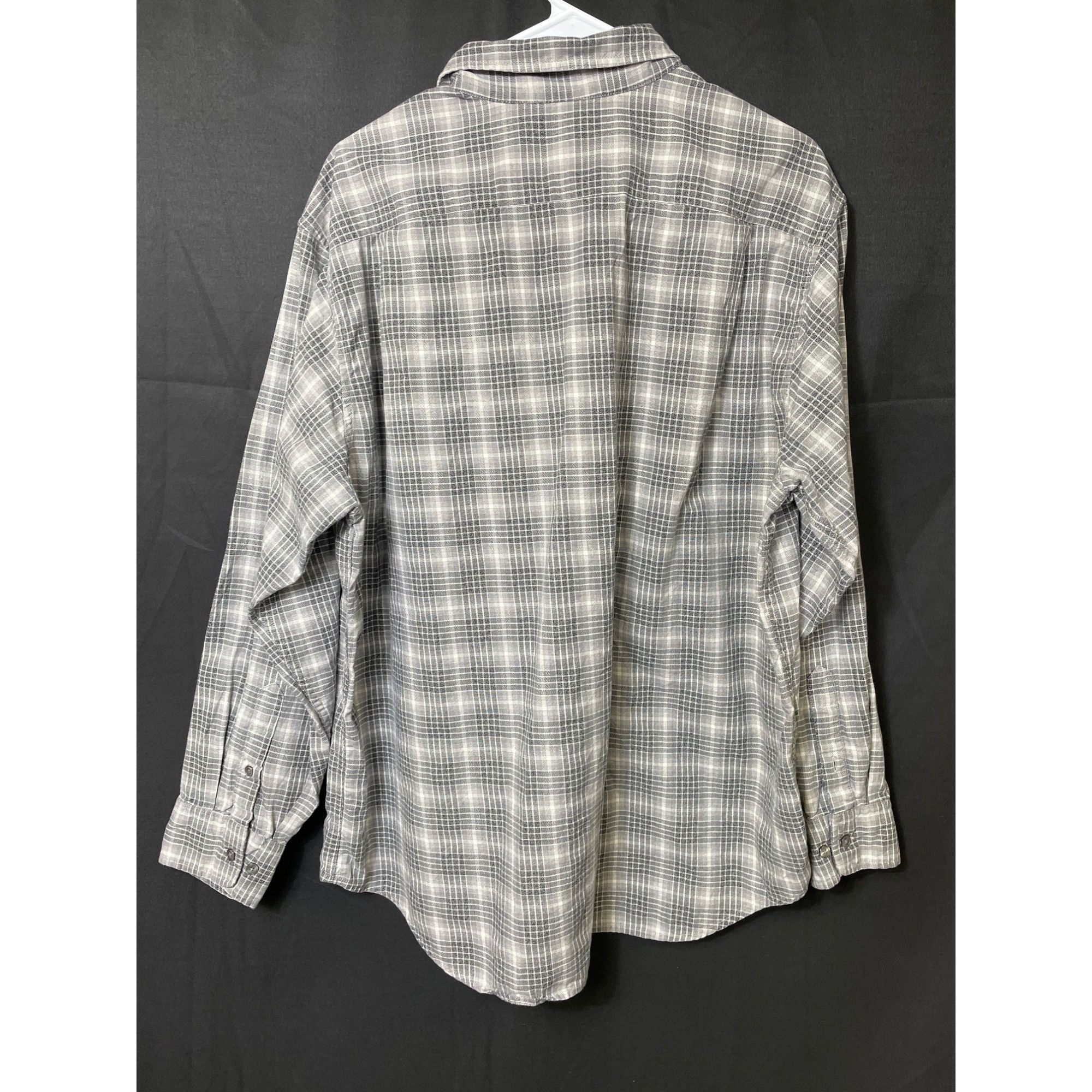 DKNY DKNY SKU 7645 Mens Gray Plaid Long Sleeve Button Down Shirt Size US XL / EU 56 / 4 - 2 Thumbnail