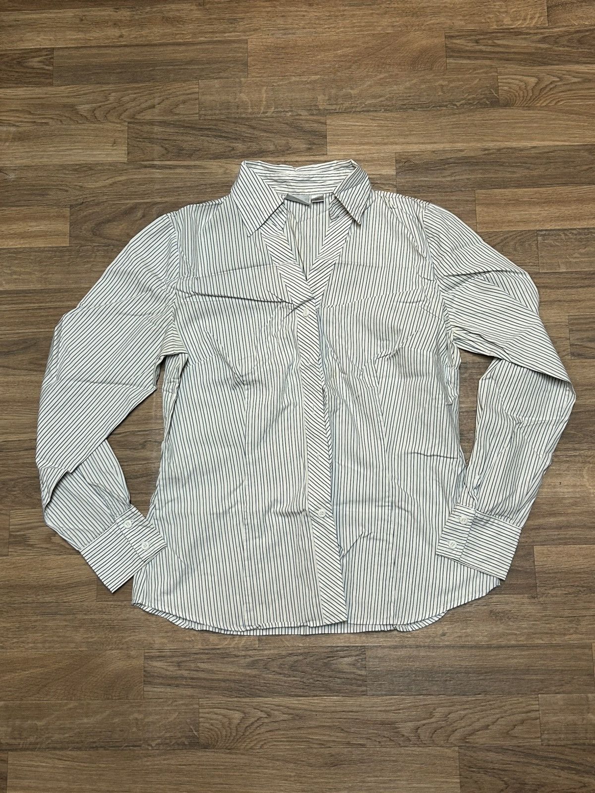 Worthington Worthington white and blue striped button up shirt Size 12 T Size XS / US 0-2 / IT 36-38 - 1 Thumbnail