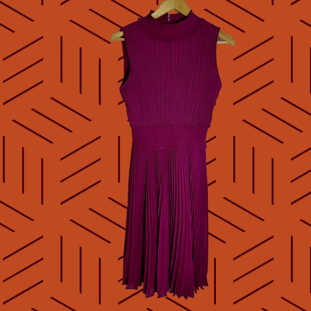Nanette Lepore NANETTE LEPORE Pleated Sleeveless Dress Purple Size 6 Size M / US 6-8 / IT 42-44 - 1 Thumbnail