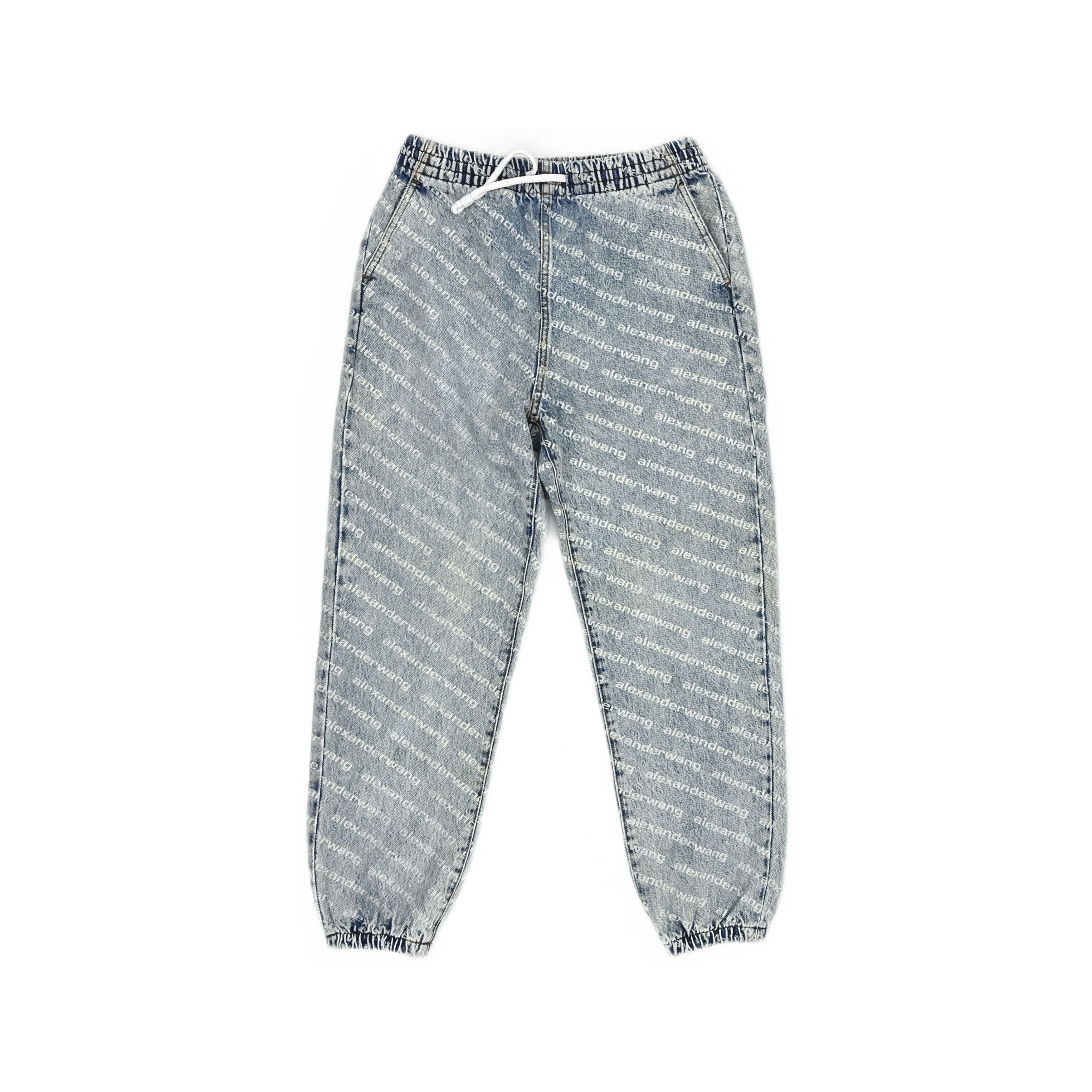 Alexander Wang Alexander Wang Logo Print Denim Joggers Size S Size 27" / US 4 / IT 40 - 1 Thumbnail