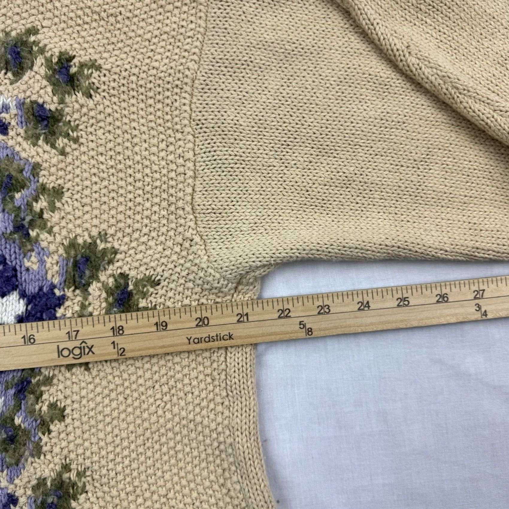 Vintage Vintage Liz Sport Floral Sweater Womens Large Cropped Knit Pullover Nature Y2K Size L / US 10 / IT 46 - 7 Thumbnail