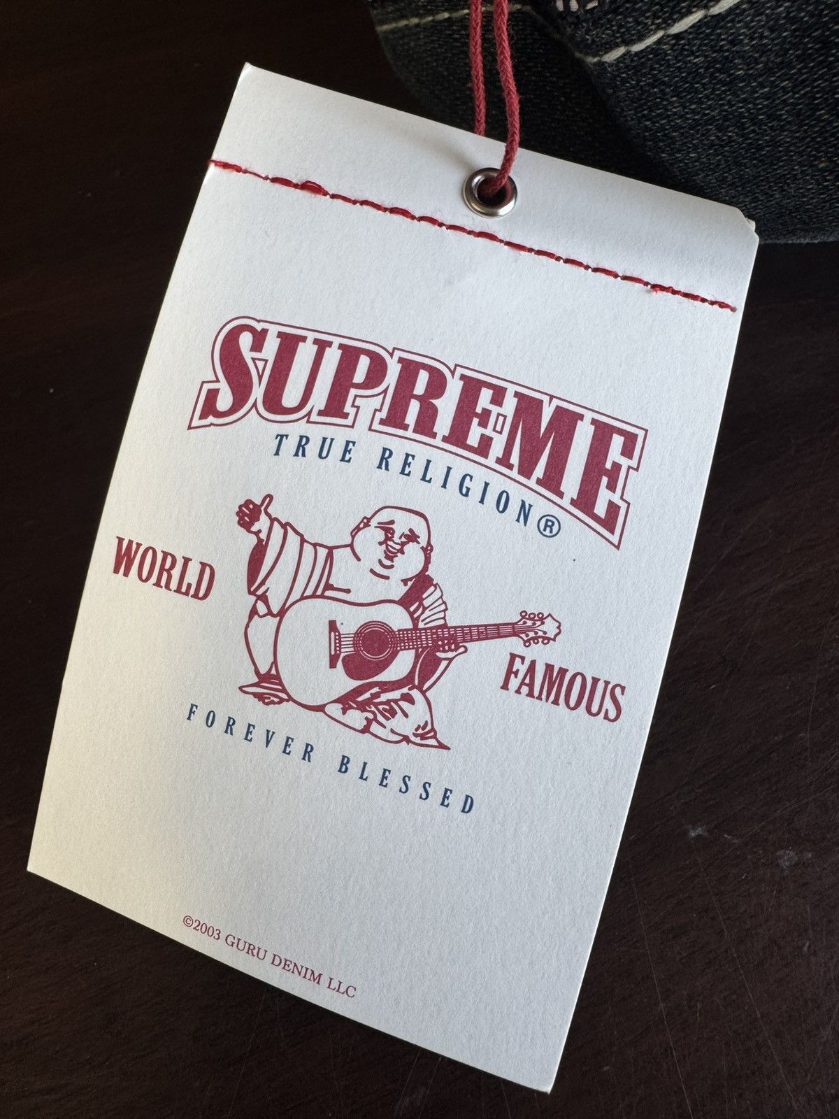 Supreme × True Religion Supreme True Religion Denim Trucker 6 Panel Hat Dirty Indigo Size ONE SIZE - 8 Thumbnail