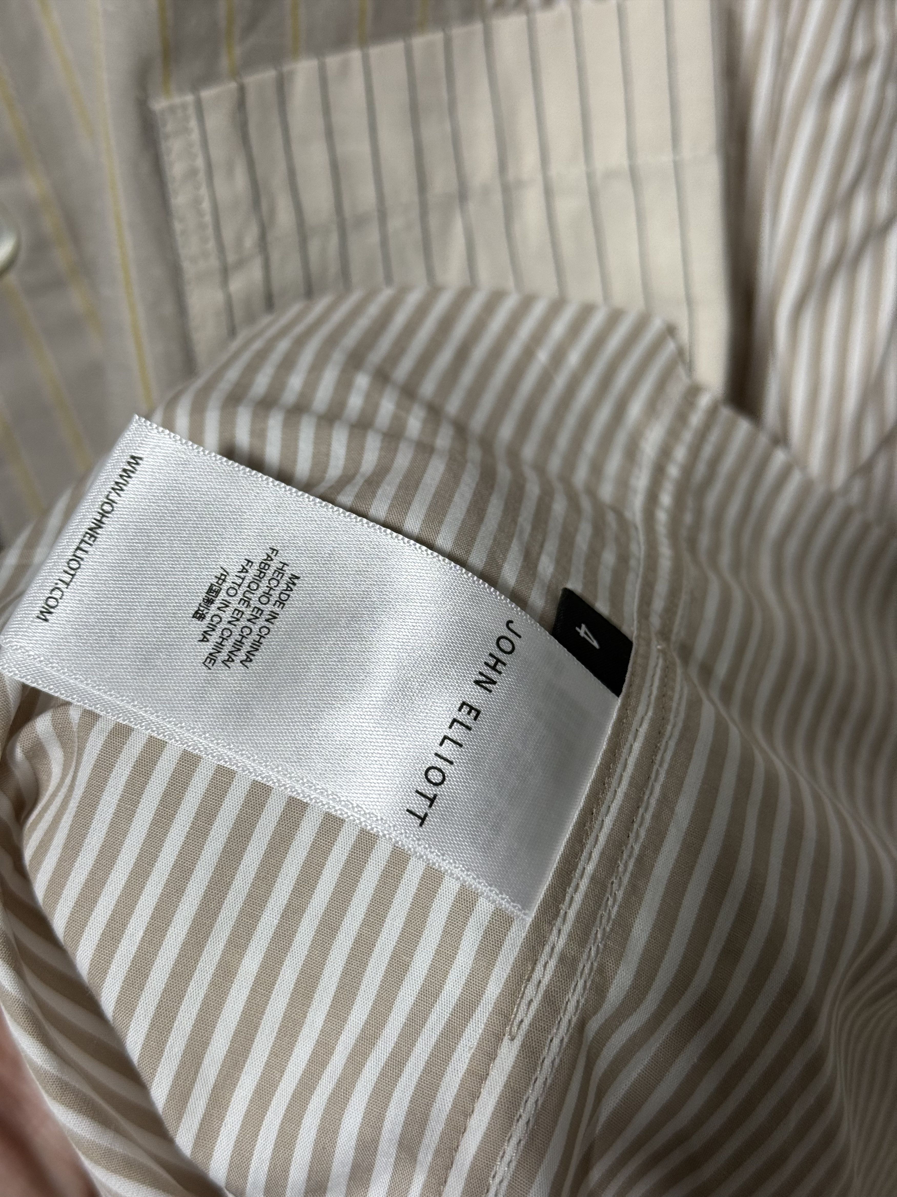 John Elliott John Elliott Paneled Cloak Button Up Shirt 'Beige' Size US XL / EU 56 / 4 - 3 Thumbnail