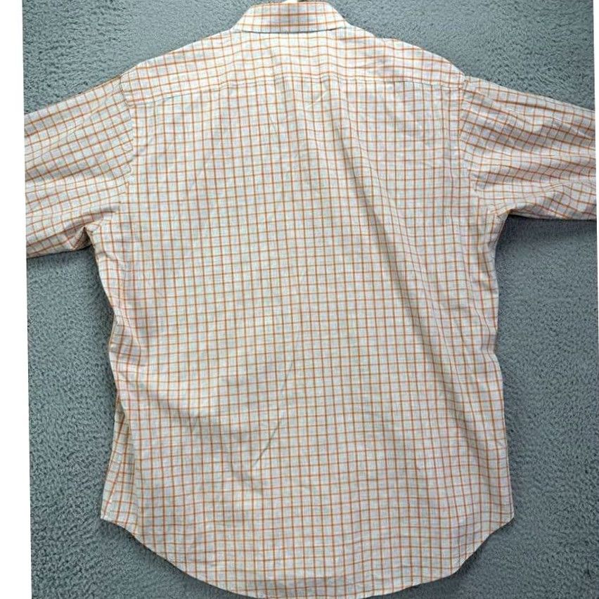 Vintage Thomas Dean Shirt Mens Large Orange Grid Check Plaid Button Down Long Sleeve Size US L / EU 52-54 / 3 - 2 Thumbnail