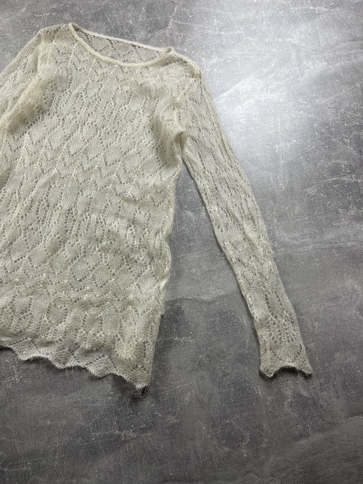 Vintage Vintage Sheer Lace Knit Sweater Cream Ivory Women’s Size M / US 6-8 / IT 42-44 - 5 Thumbnail