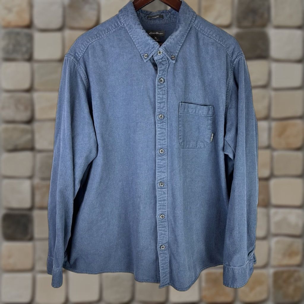 Eddie Bauer Eddie Bauer Blue Cotton Shirt 3XL Long Sleeve Classic Fit Men Button-Up Plaid Size US XXL / EU 58 / 5 - 1 Thumbnail