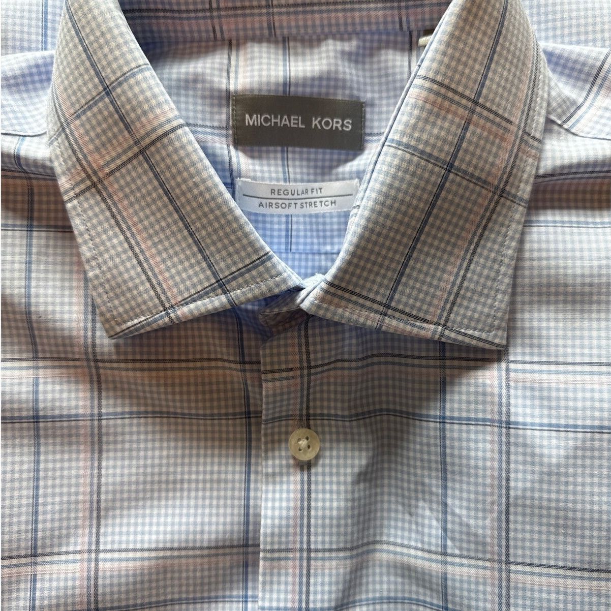 Michael Kors Michael Kors Light Blue Plaid Men Performance Dress Shirt L Size US L / EU 52-54 / 3 - 2 Thumbnail