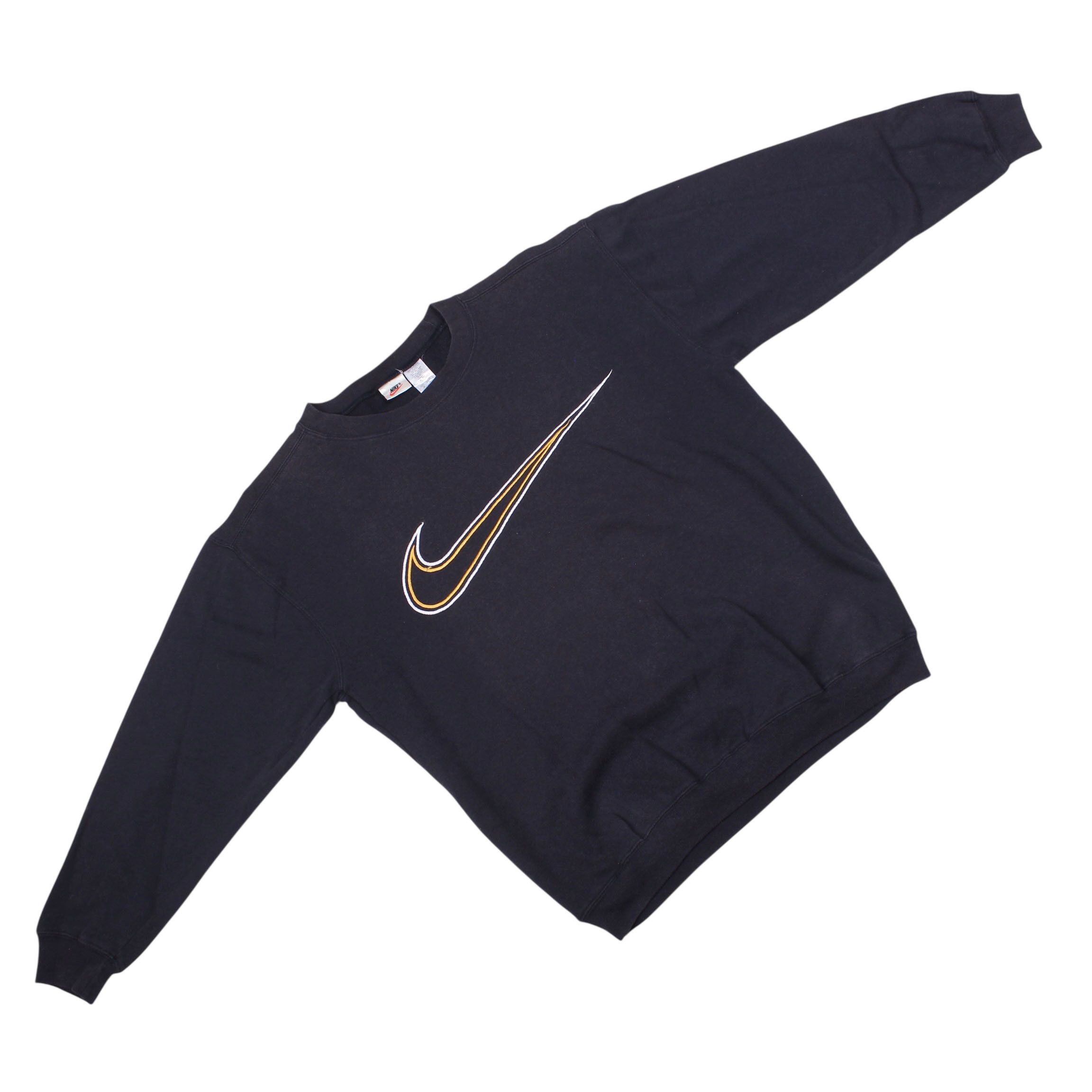 Nike Nike Big Swoosh Sweatshirt Black Crewneck 90s Y2K Size US M / EU 48-50 / 2 - 1 Thumbnail
