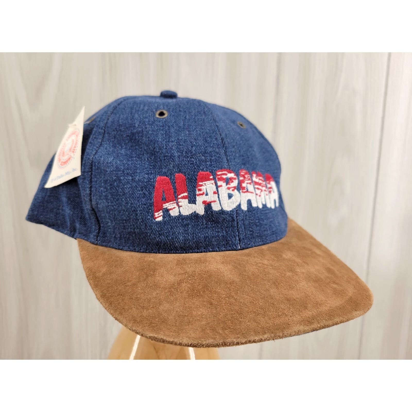 Denime VINTAGE Alabama Crimson Tide Hat Denim Suede JJ of Dallas Men One Size Blue Hat Size ONE SIZE - 2 Thumbnail