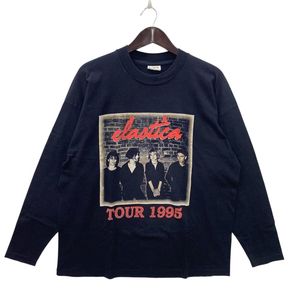 Band Tees 💥VINTAGE 90s ELASTICA britpop band longsleeve 1995 shirt Size US XL / EU 56 / 4 - 1 Thumbnail