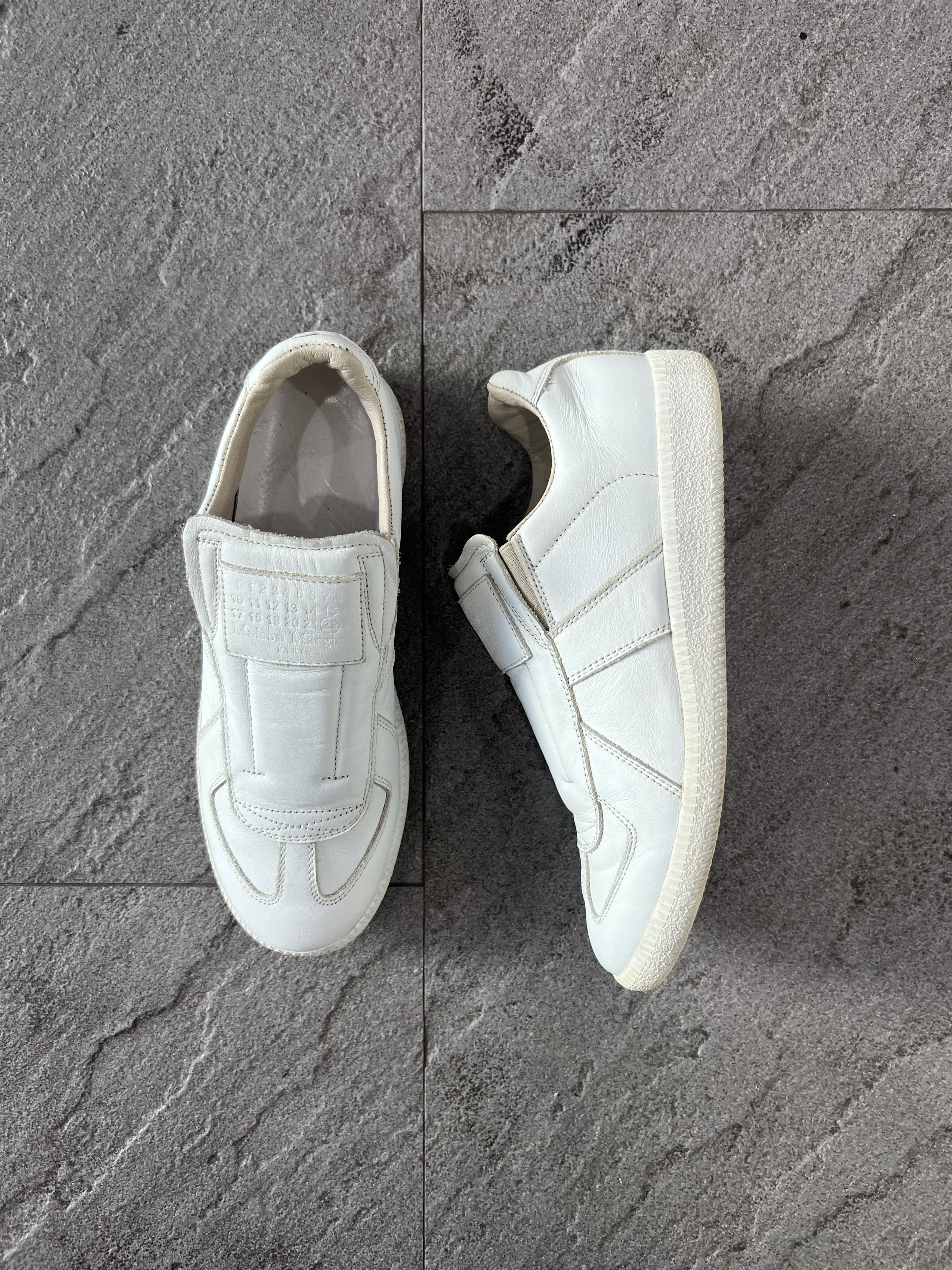 Maison Margiela Gat Strap EU 37 White Leather Low Top