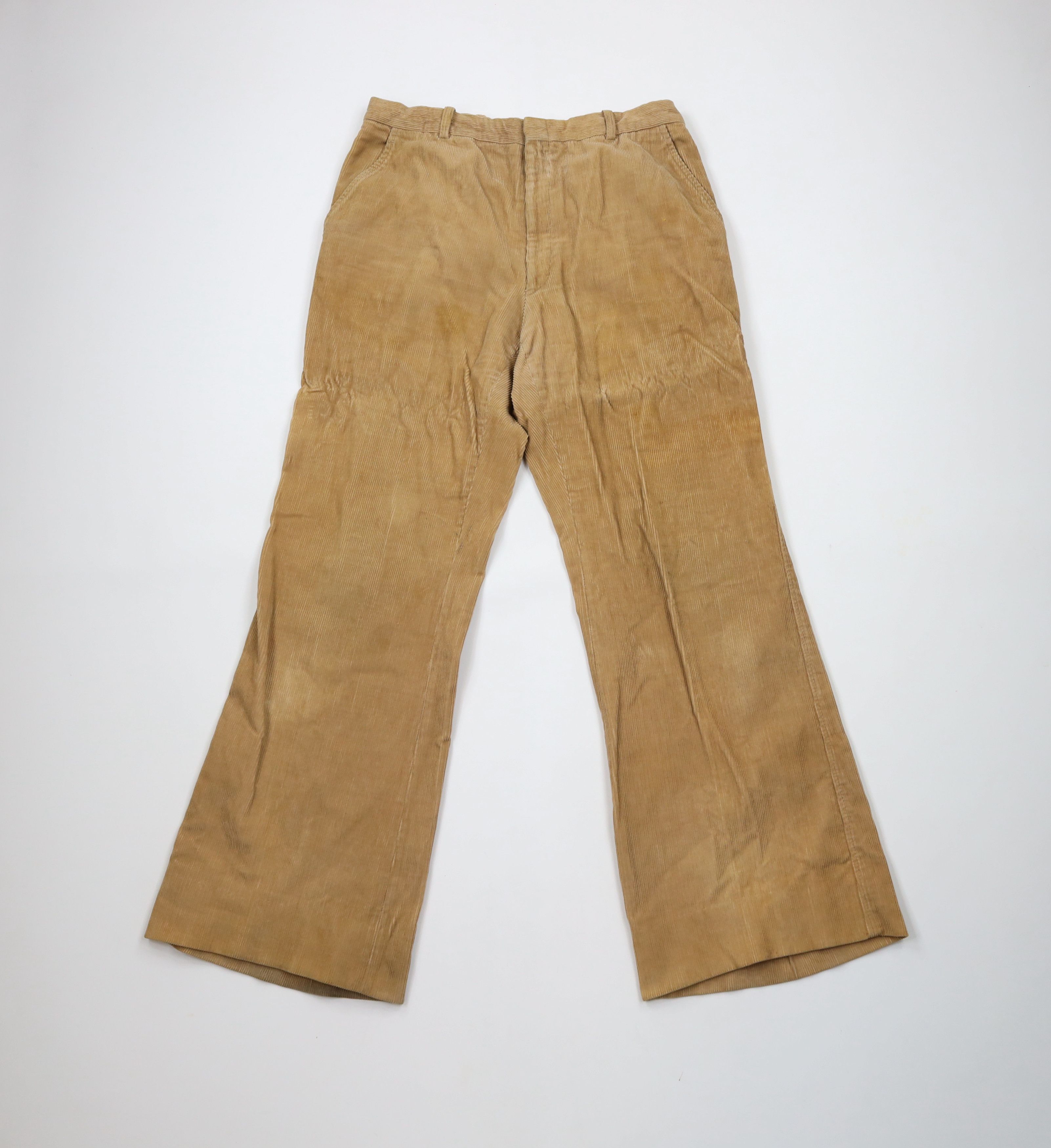 Vintage 70s Streetwear Wide Leg Bell Bottoms Corduroy Pants