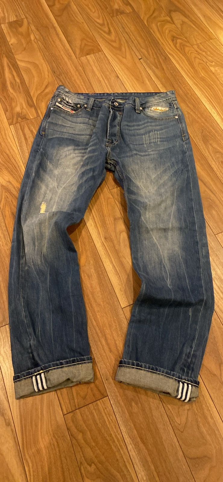 Image of Adidas x Diesel 2008 Collection Selvedge Jeans in Blue, Men's (Size 40)