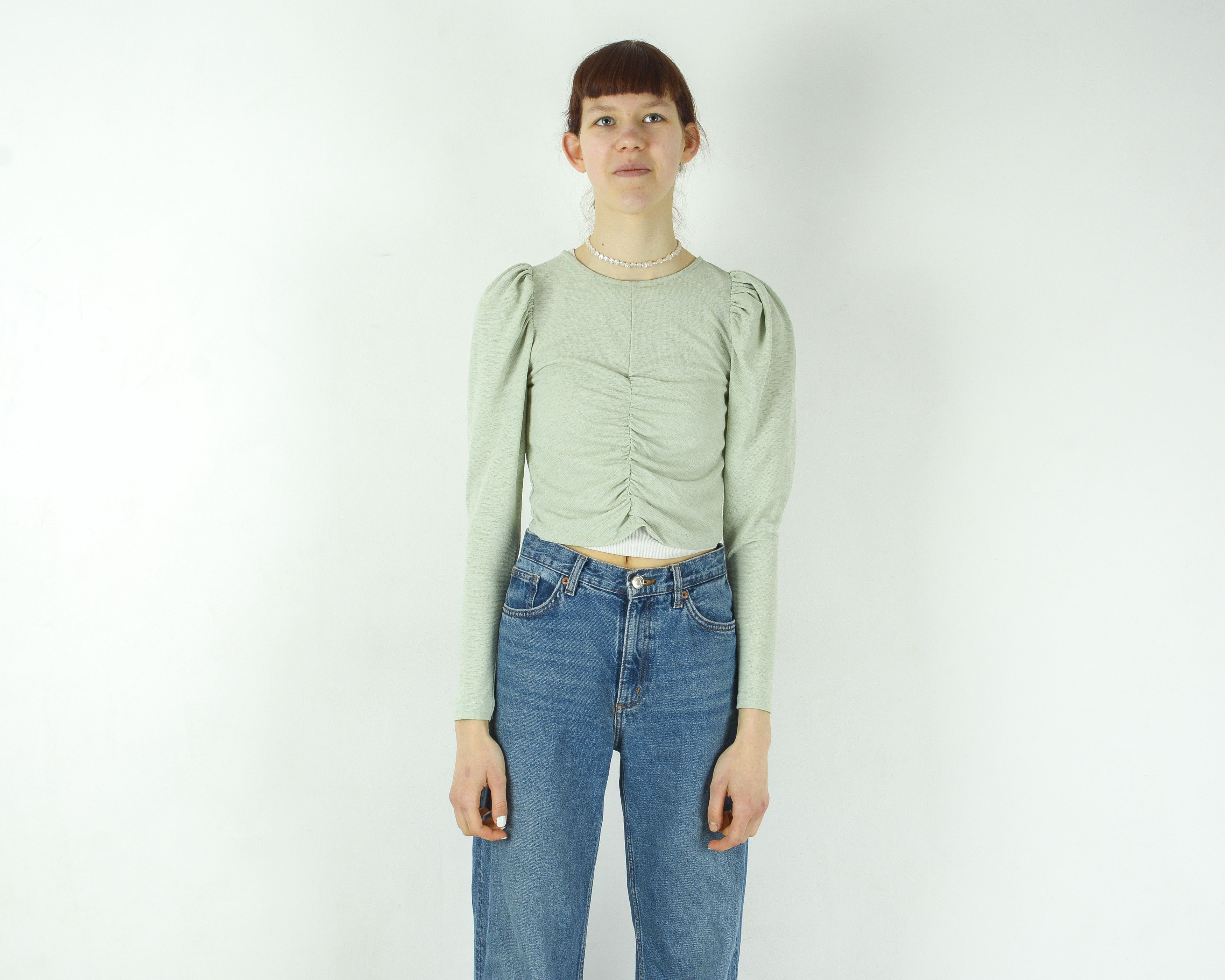 Other × Vintage MISS SELFRIDGE Long Sleeve Crop Top Romantic Blouse Summer Size S / US 4 / IT 40 - 1 Thumbnail