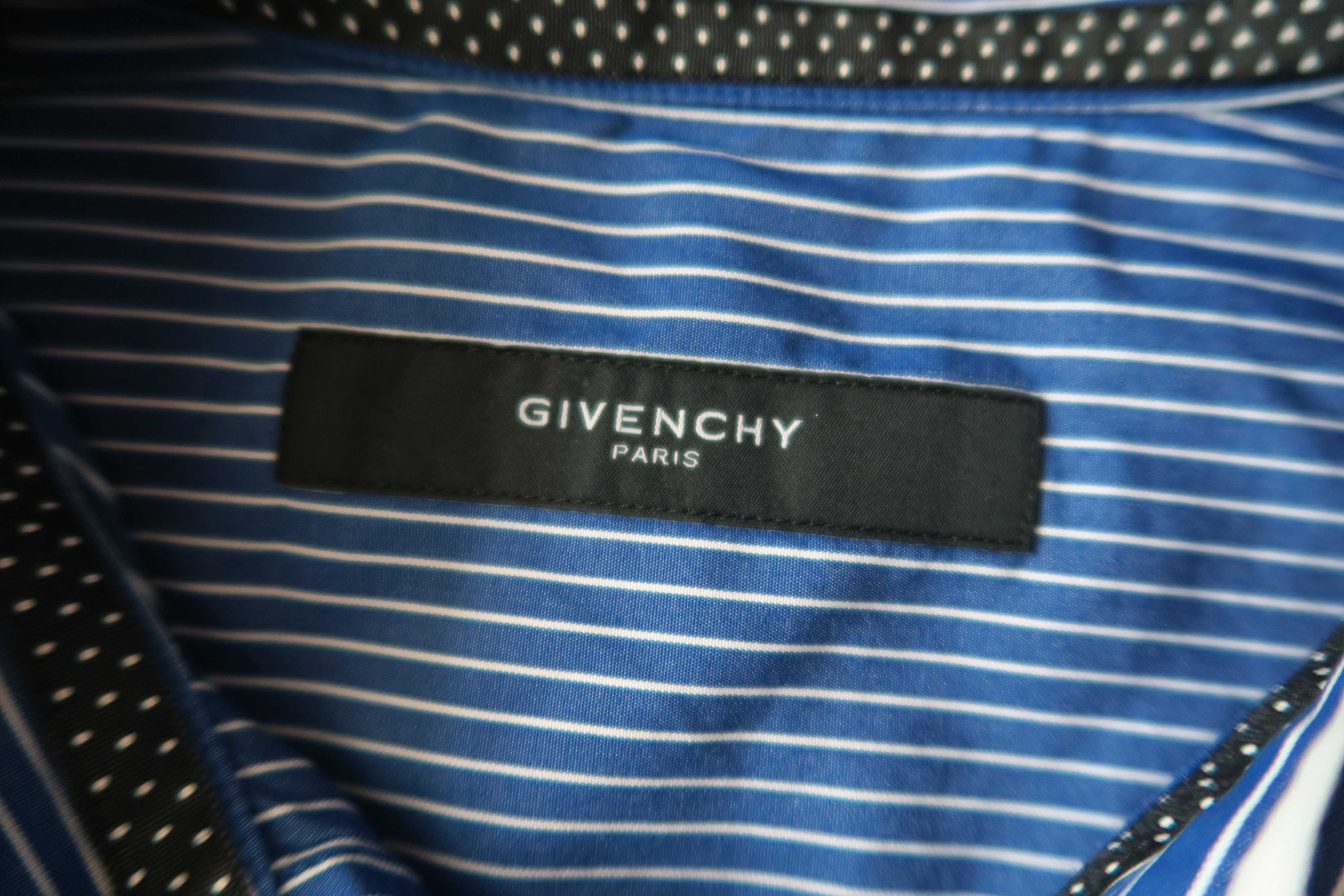 Givenchy Givenchy Pinstripe Contrast Collar/Cuffs Detail Shirt Size US L / EU 52-54 / 3 - 8 Thumbnail