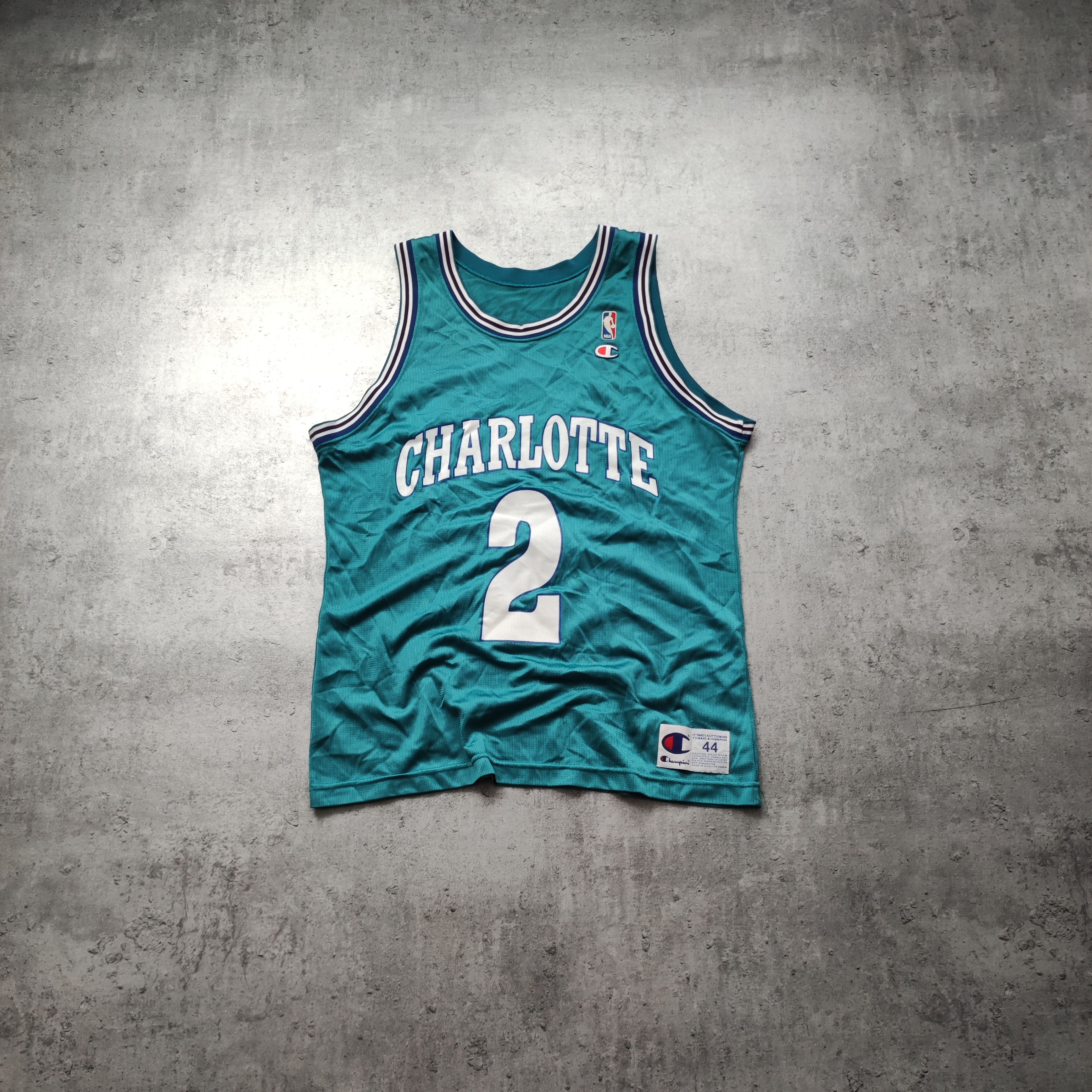 Champion × NBA × Vintage RARE Vintage 90s Authentic Charlotte Champion NBA Jersey Size US M / EU 48-50 / 2 - 1 Thumbnail