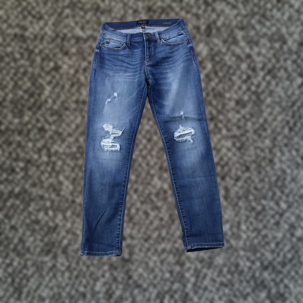 Denime VINTAGE/Judy Blue Jeans Women's 7/28 Jeans Denim Mid Rise Stretch 5-Pocket 28in Inseam Size 30 Blue Boys Womens Size 28" / US 6 / IT 42 - 1 Thumbnail