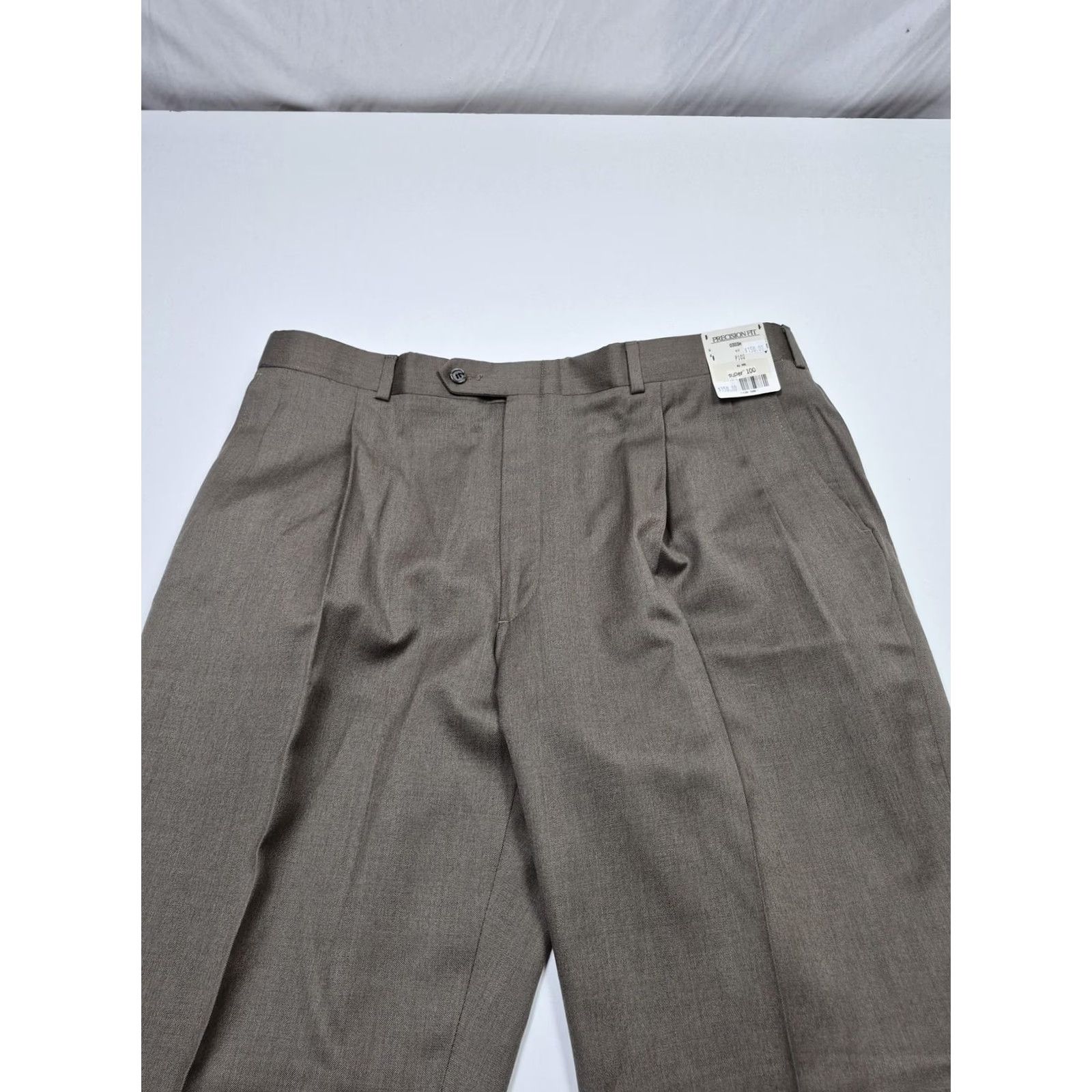 Vintage VINTAGE Precision Fit Dress Pants Mens 40x36 Brown Wool Pleated Unhemmed Super 100s Size US 40 / EU 56 - 2 Thumbnail