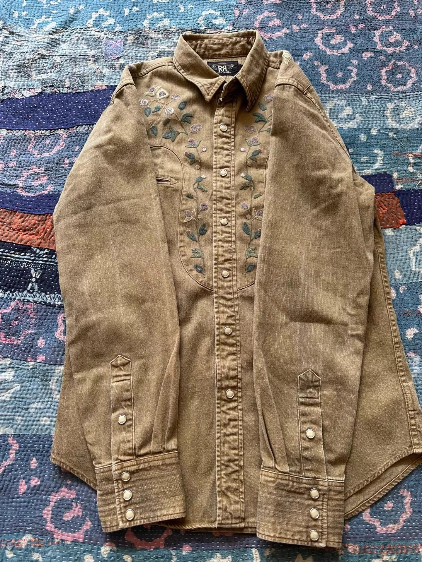 RRL Ralph Lauren RRL Embroidered Distressed S Shirt Size US S / EU 44-46 / 1 - 4 Thumbnail