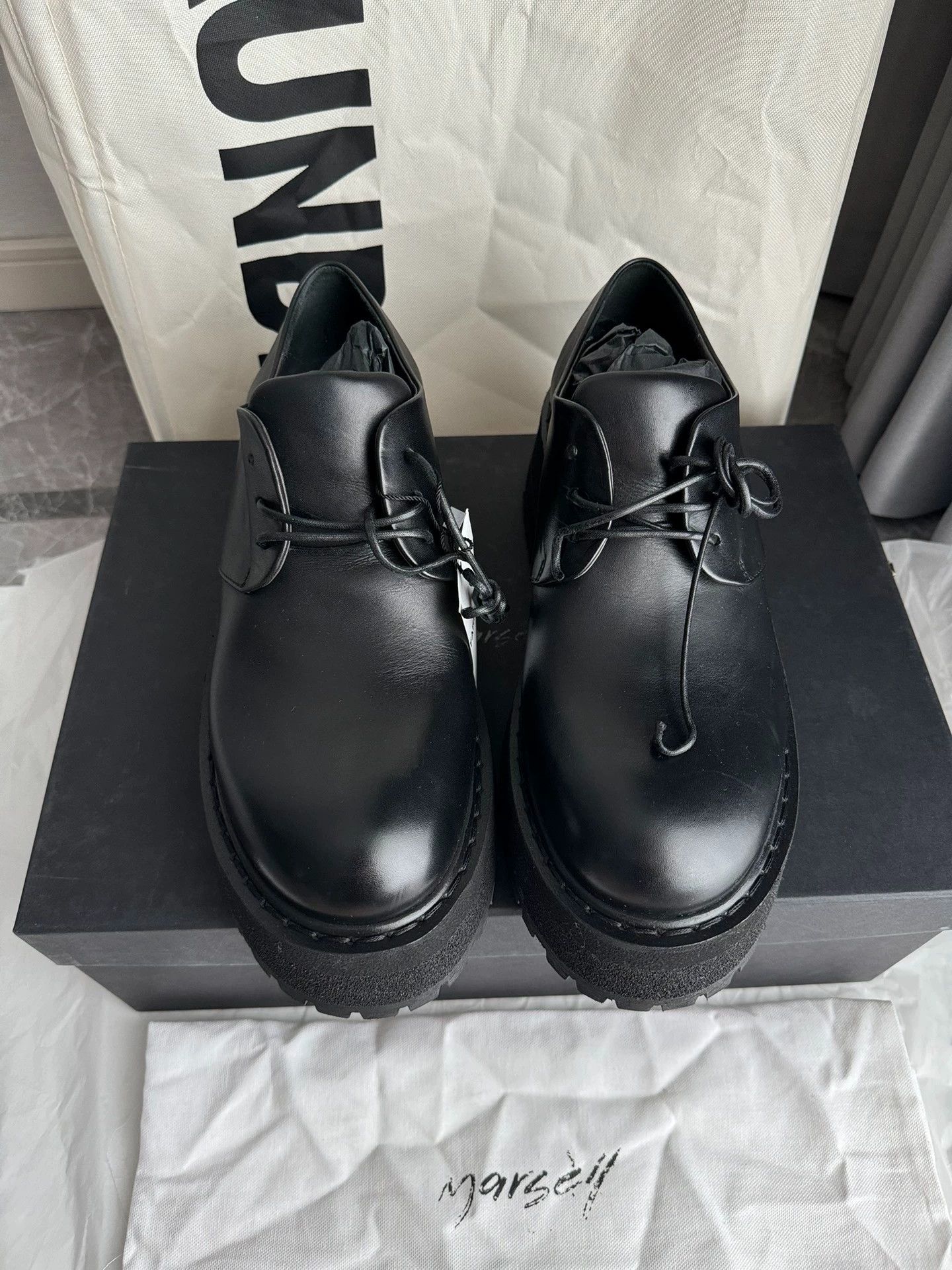 Marsell Marsell MM4241 Black Derby 40 Size US 7 / EU 40 - 2 Thumbnail
