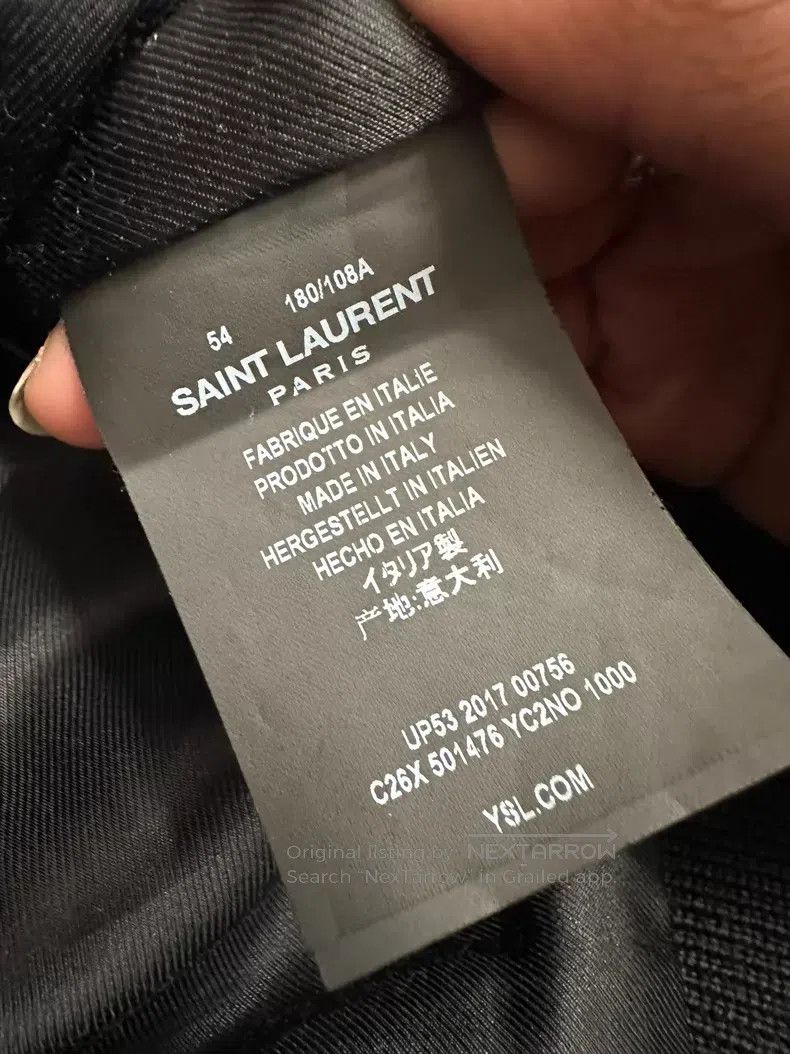 Saint Laurent Paris Saint Laurent Paris Leather lapel leather jacket Size US L / EU 52-54 / 3 - 5 Thumbnail