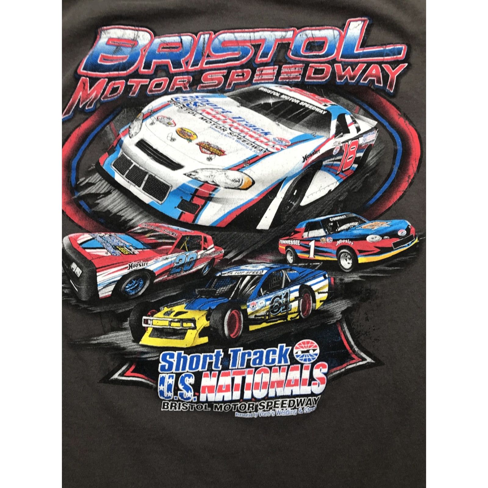Delta Delta Bristol Motor Speedway Short Track U.S Nationals Graphic T Shirt Gray Medium Mens Short Sleeve Cotton Blend Size US M / EU 48-50 / 2 - 6 Thumbnail