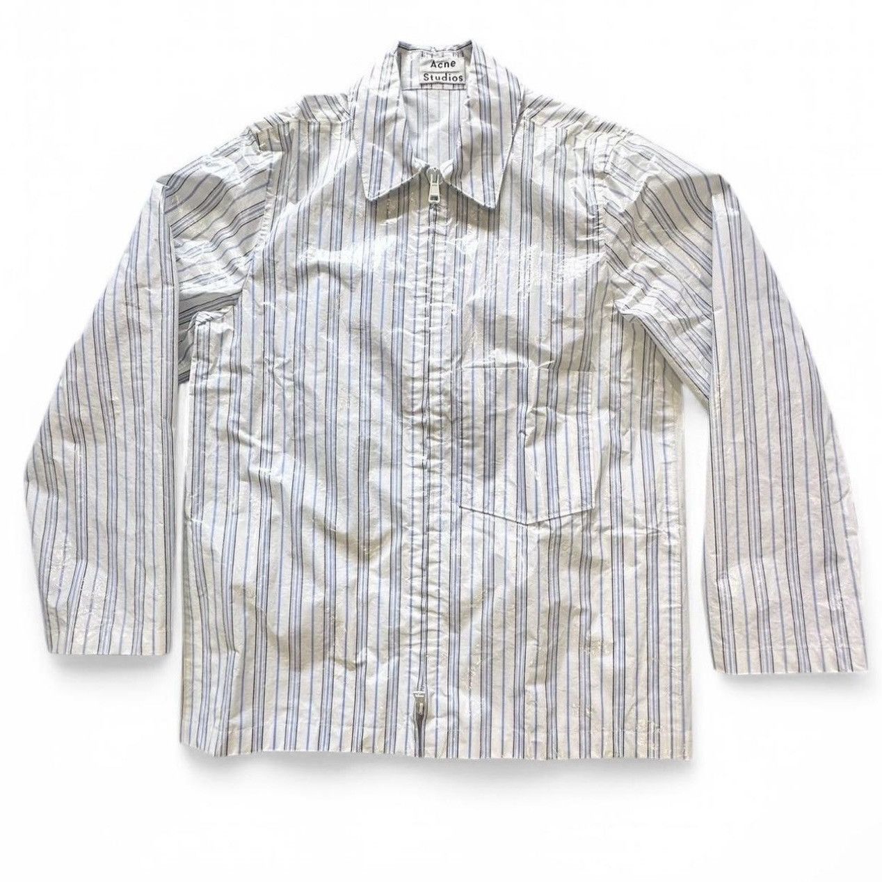 Acne Studios Acne Studios Ashdown Blue/White Striped Rain Jacket-IT48 (M) Size US M / EU 48-50 / 2 - 1 Thumbnail