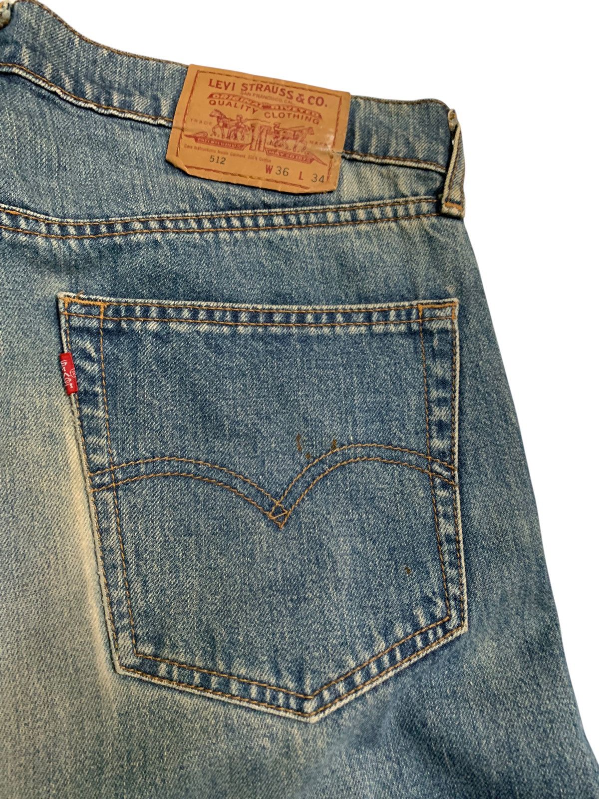Levi's VINTAGE LEVIS 512 FADED & RUSTY DISTRESSED DENIM Size US 35 - 11 Thumbnail