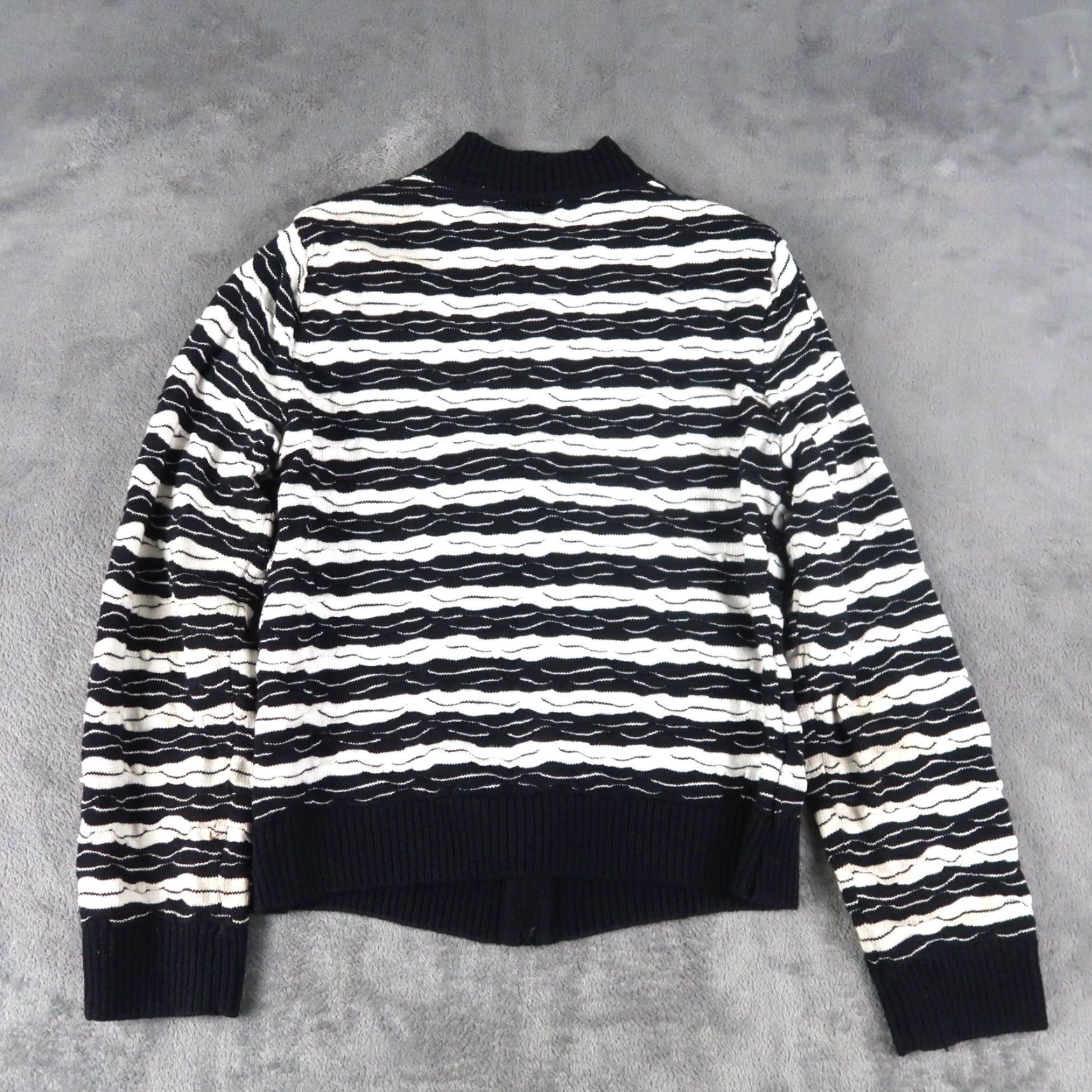 St. John VINTAGE St. John Women's Knit Jacket Short S Black White Striped Wool Rayon Cotton 90s Fashion Size S / US 4 / IT 40 - 2 Thumbnail