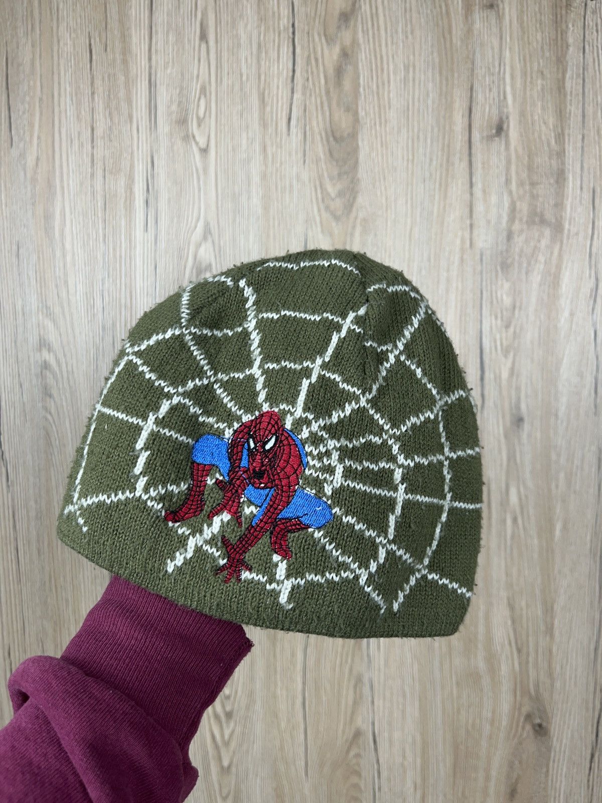 ➕ vintage spider man aop embroidery pinkman style beanie y2k