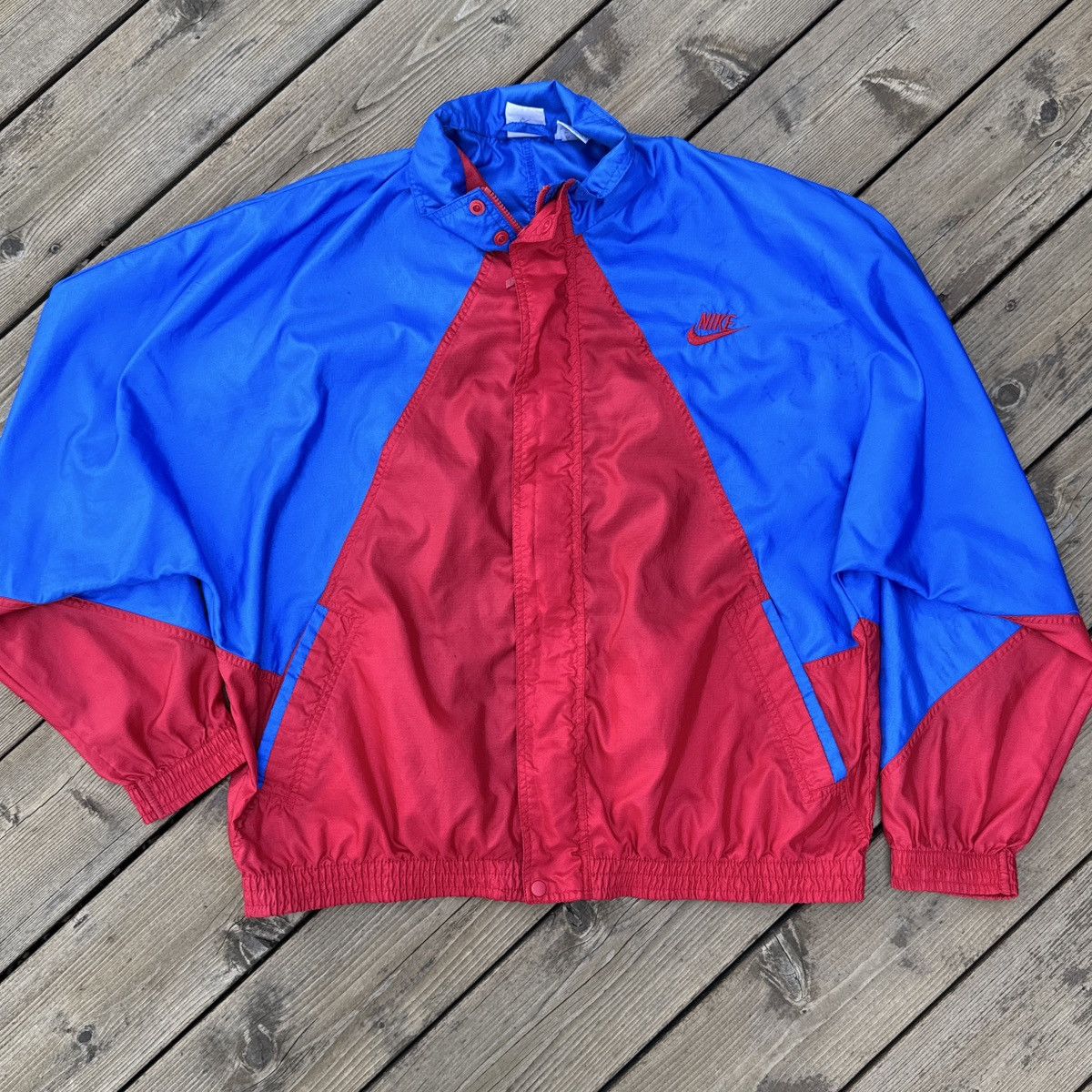 Nike VTG Nike Windbreaker Jacket Mens XL Black 90s Colorblock Size US XL / EU 56 / 4 - 1 Thumbnail