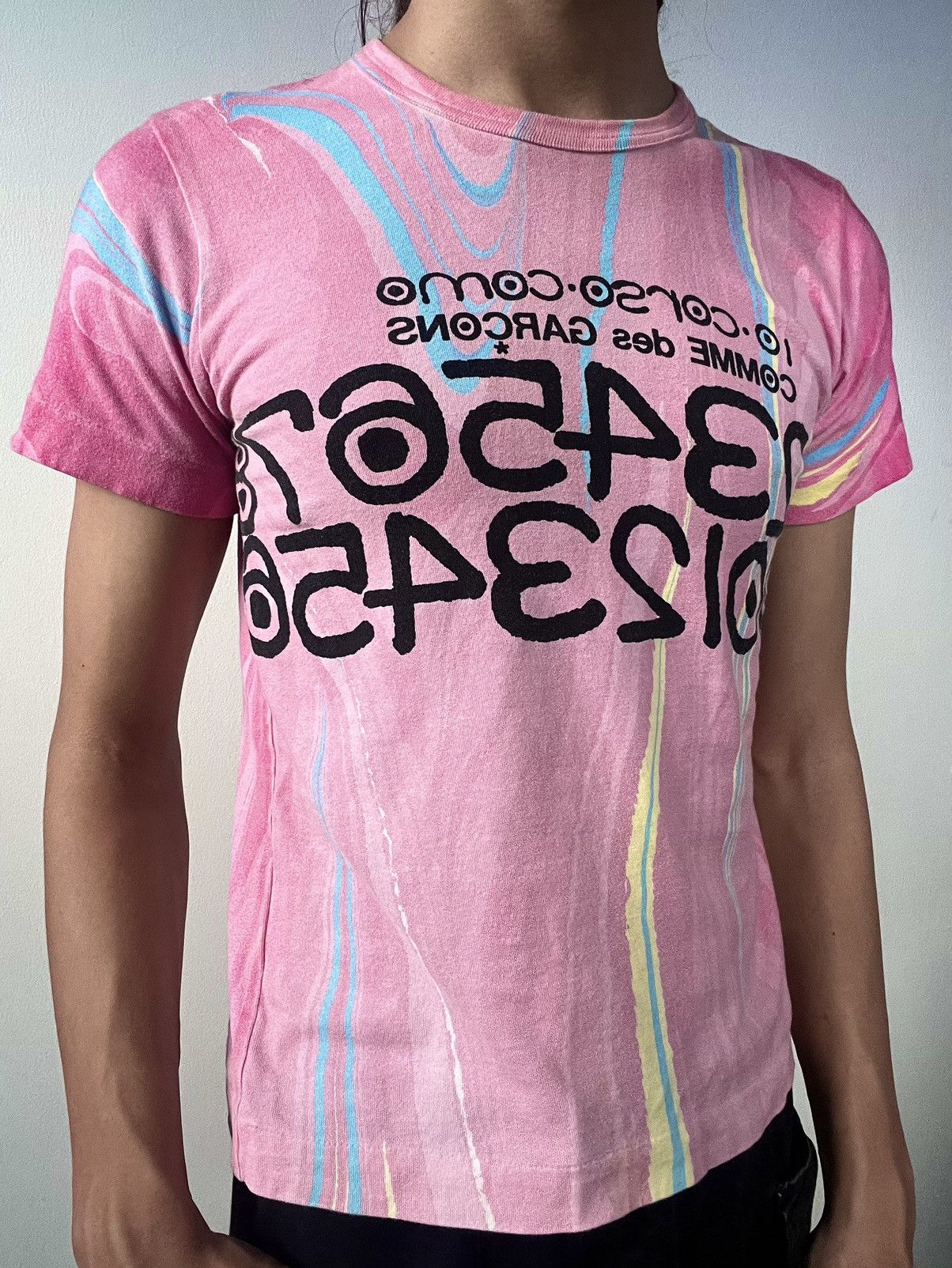 Comme des garcons pink tie dye shirt on sale