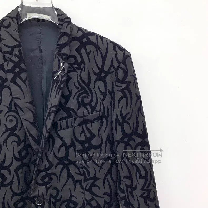 Dior Dior Black thorn full-print wool lapel single-breasted lon Size 44R - 3 Thumbnail