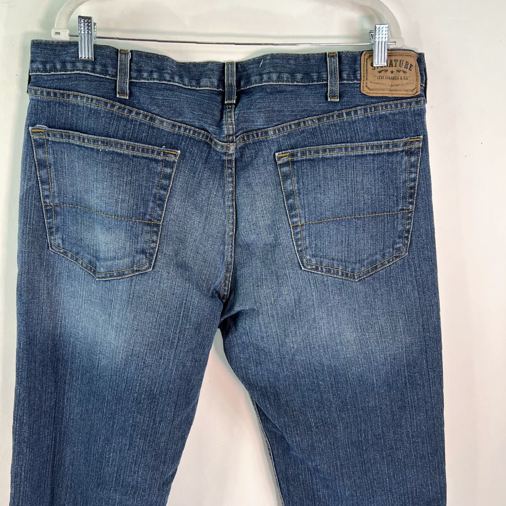 Vintage Signature By Levi Strauss & Co. Mens Mid Rise Straight Blue Denim Jeans Sz 40X30 Size US 40 / EU 56 - 4 Thumbnail