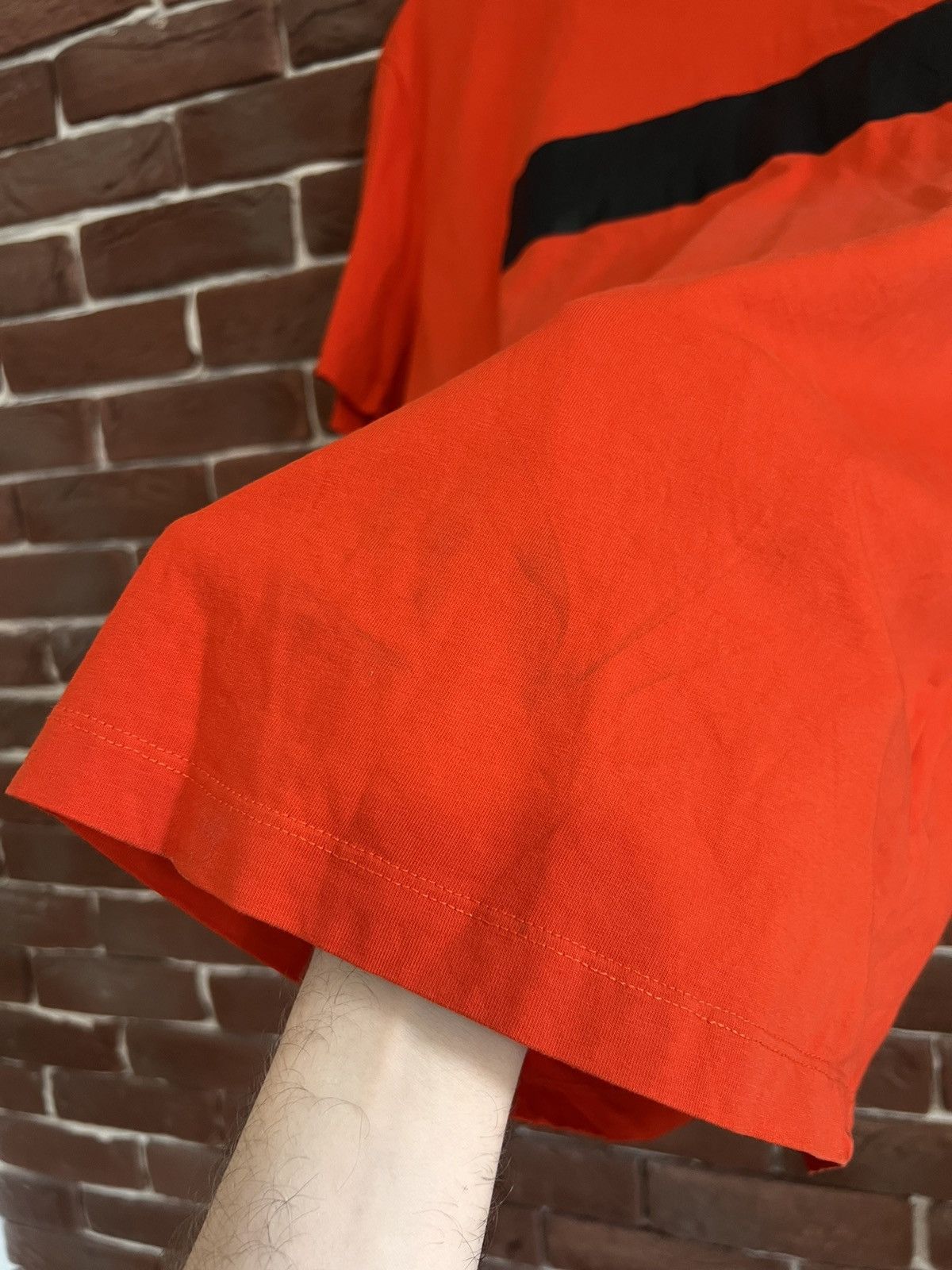 Dirk Bikkembergs Dirk Bikkembergs Logo Hype Tshirt XL Orange Soccer Size US XL / EU 56 / 4 - 4 Thumbnail