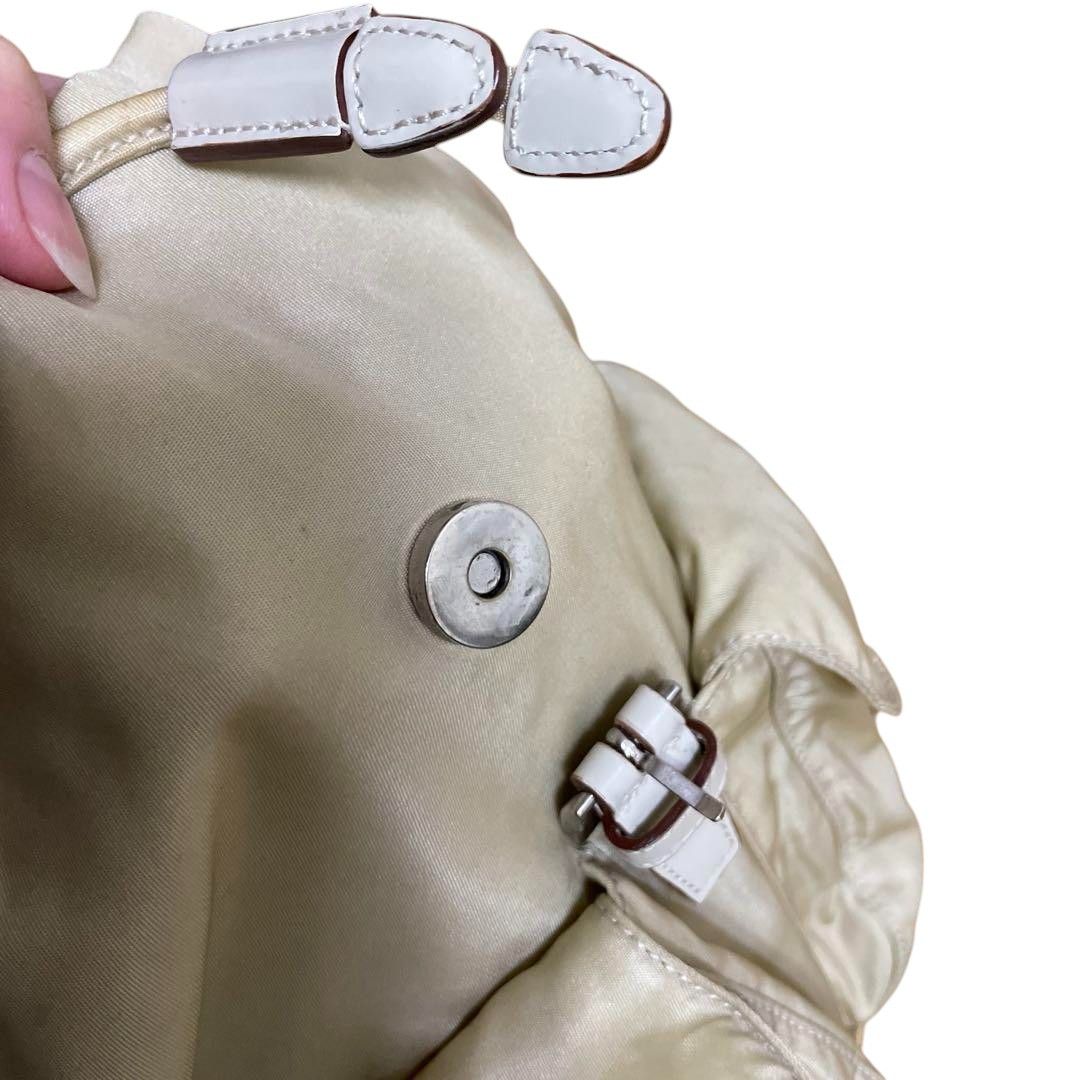 Prada Prada - Beige Rucksack Backpack Vintage Triangle Logo Plate Size ONE SIZE - 4 Thumbnail