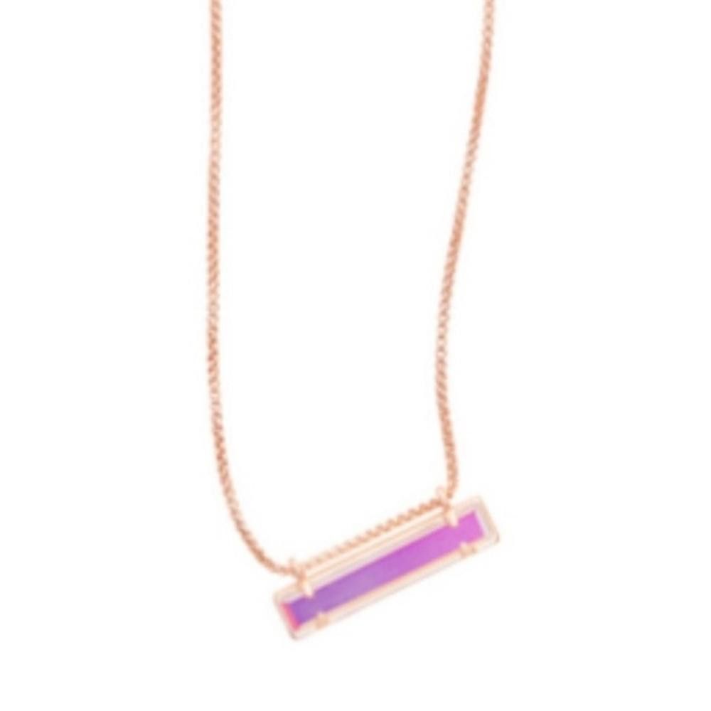 Kendra Scott Kendra Scott Leanor Rose Gold Chain Dichroic Glass Necklace Size ONE SIZE - 1 Thumbnail