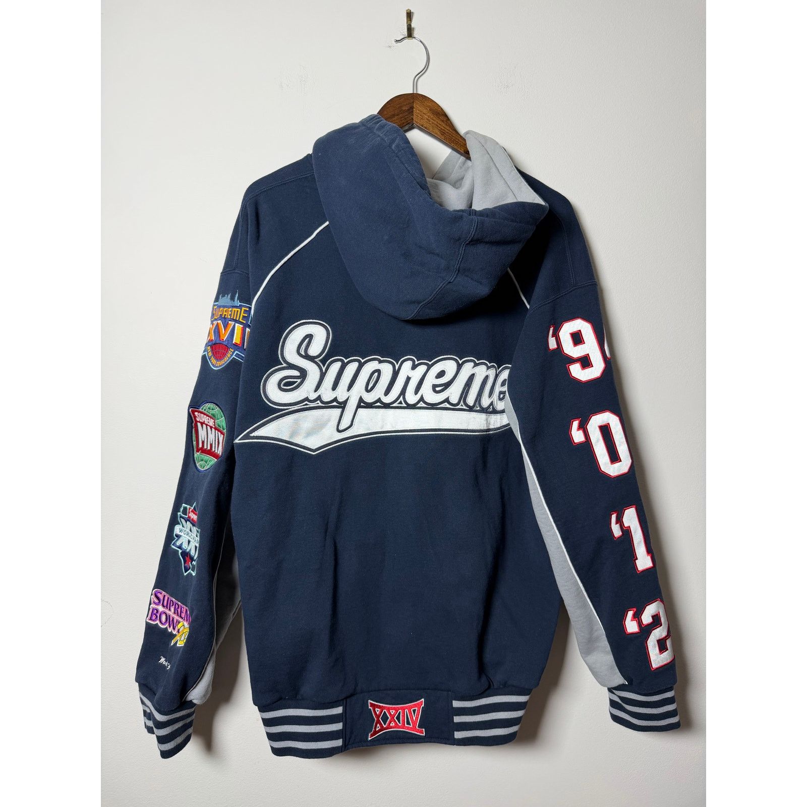 Supreme Playoffs Zip Up Hooded Sweatshirt Navy