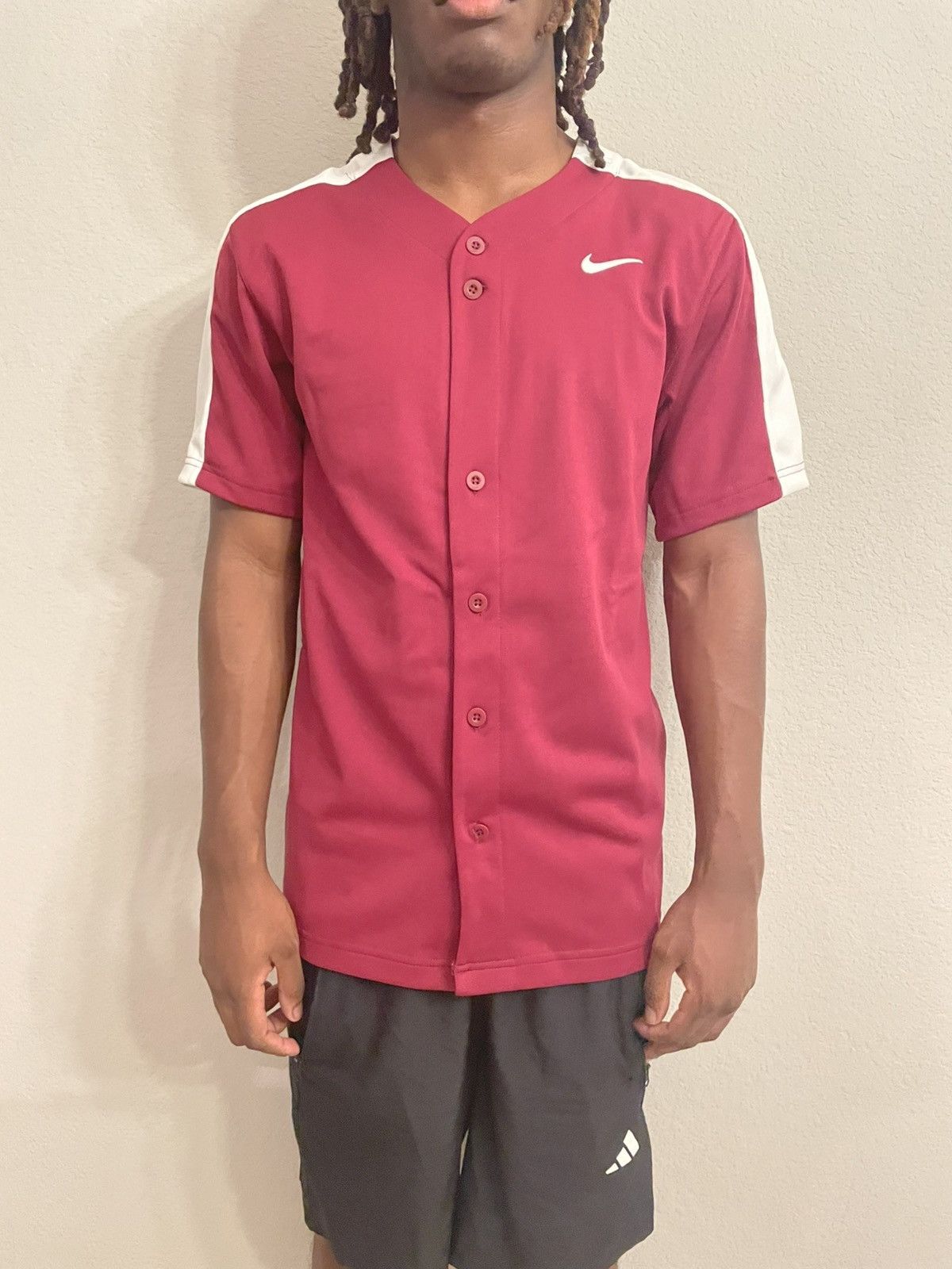Nike Burgundy Nike Baseball Button Down Size US S / EU 44-46 / 1 - 3 Thumbnail