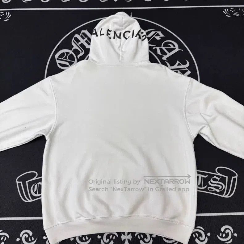 Balenciaga Balenciaga White Logo Print Hoodie. Size US M / EU 48-50 / 2 - 2 Thumbnail