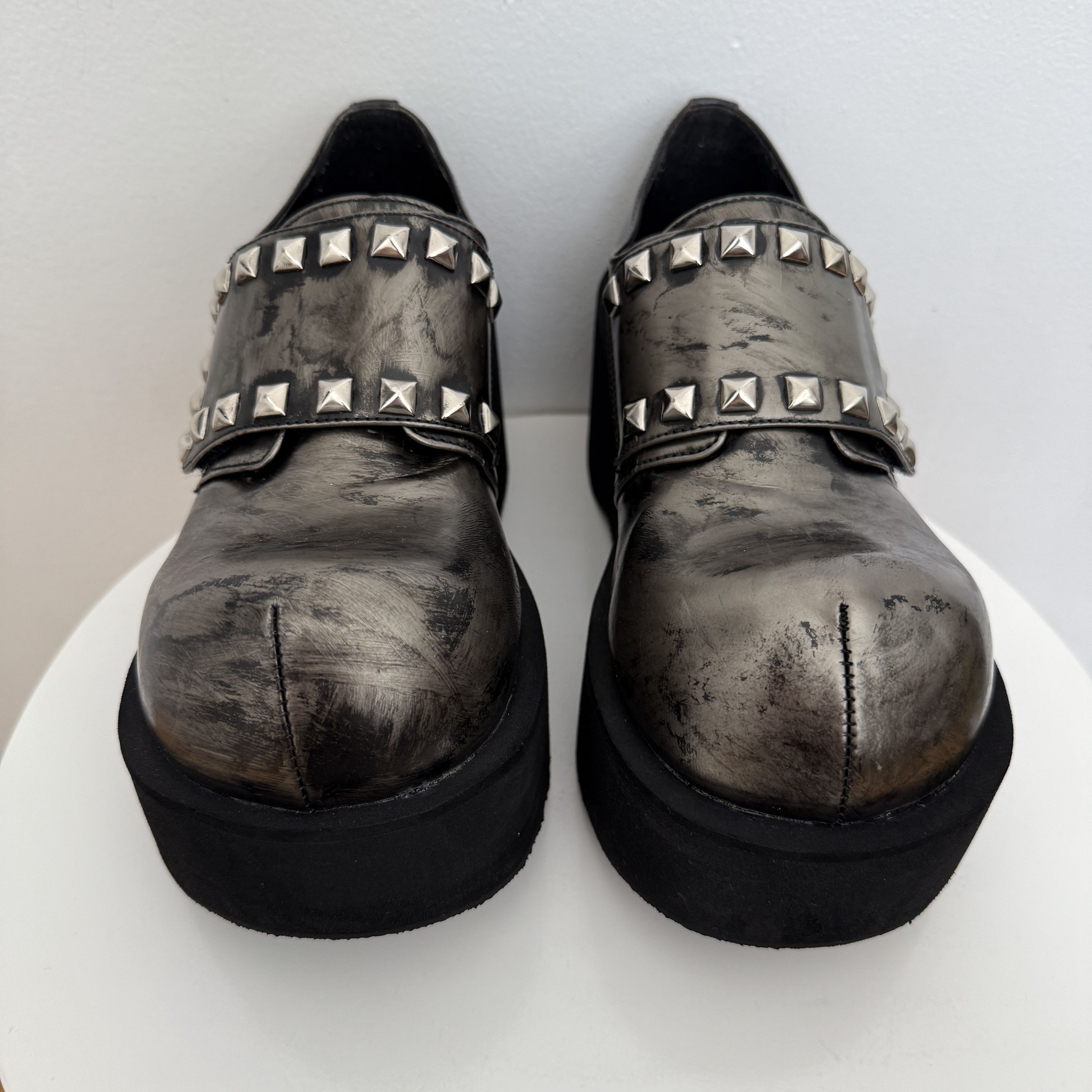 Demonia Cult RARE Demonia Vintage 90s Platforms 'The Dank' Silver Studs Size US 10 / IT 40 - 2 Thumbnail
