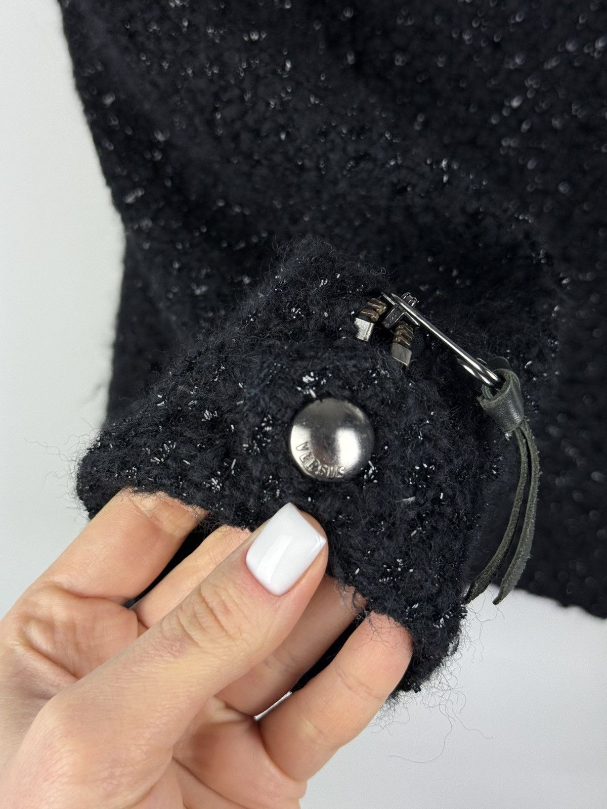 Versace × Versus Versace × Vintage Versus Versace Vintage Ladies Wool Biker Jacket Size 26 / 40 Size S / US 4 / IT 40 - 11 Thumbnail