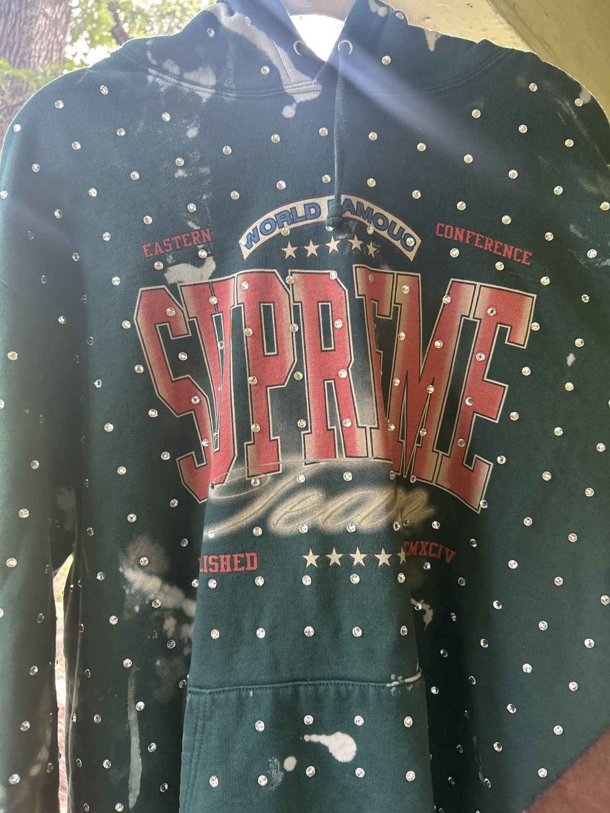 Supreme Supreme Rhinestone Hooded Sweatshirt Size US XL / EU 56 / 4 - 4 Thumbnail