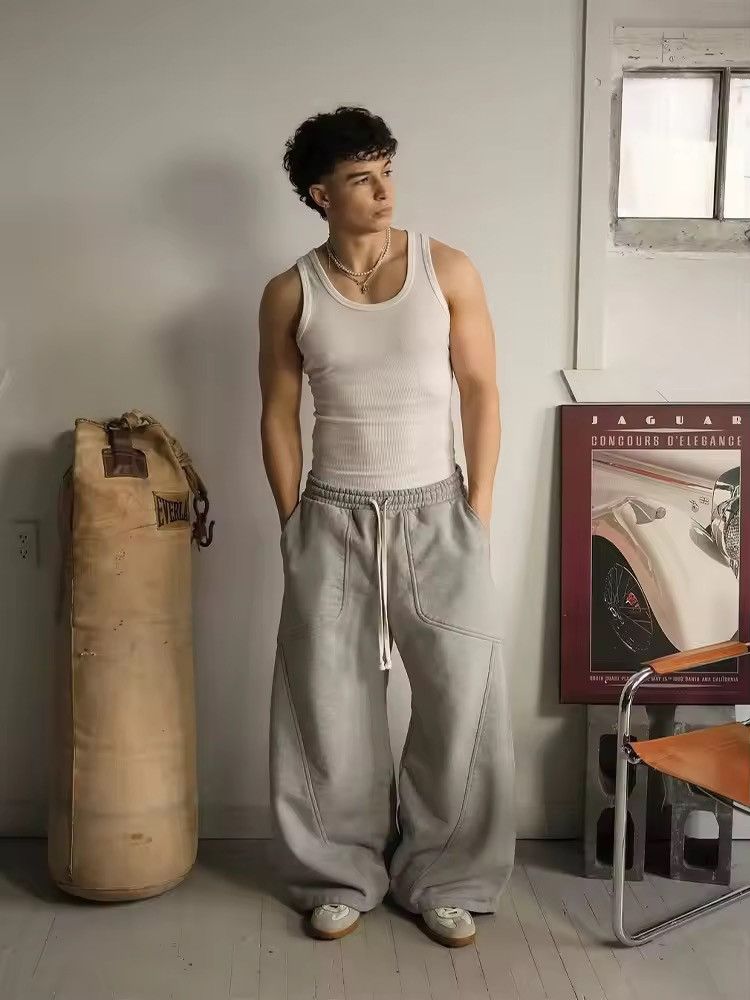 Japanese Brand × Other Embroidered Wideleg Sweatpants Size US 34 / EU 50 - 6 Thumbnail
