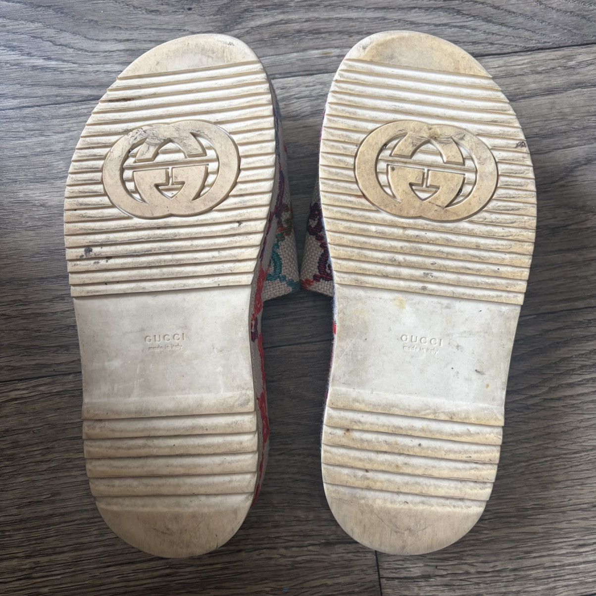 Gucci Gucci multicolored monogram platform sandals Size US 7.5 / IT 37.5 - 3 Thumbnail