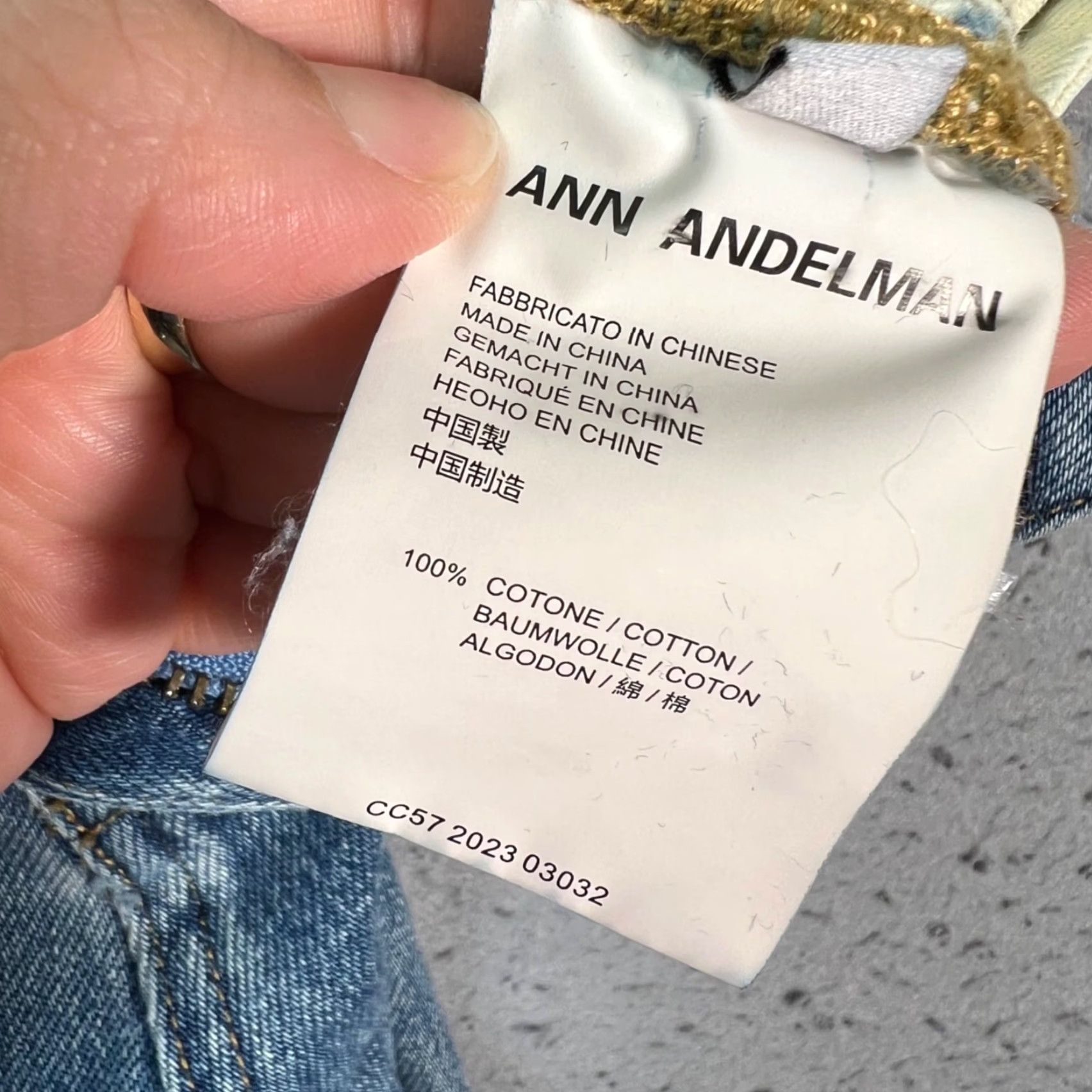 Denime Ann Andelman Womens Flared Denim Jeans 100% Cotton Blue Distressed Size 24 Vintage? No Size 42" / US 20 - 5 Thumbnail